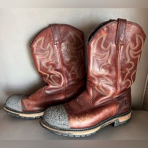 ROCKY Ride WESTERN Leather ASTM F2413 WORK Boots MEN’s 10.5